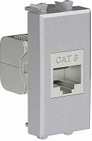 Розетка компьютерная экранированная модульная DKC Avanti 1-м. 1 мод. RJ45 6е закаленная сталь картинка